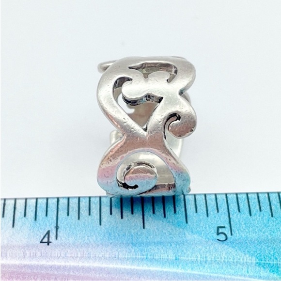 Silpada Sterling Silver Scroll Ring - R1200 Ornate Swirl Wide Statement Band - Picture 5 of 8